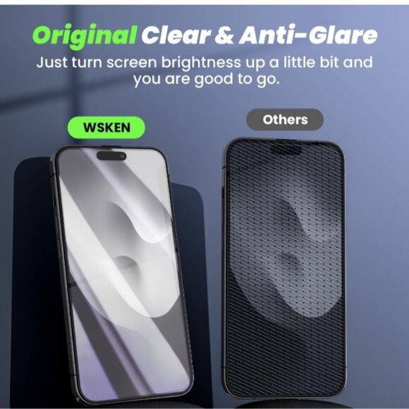 NEW WSKEN for iPhone 15 Pro Max Privacy Screen Protector, 2 PACK! - Picture 5 of 7